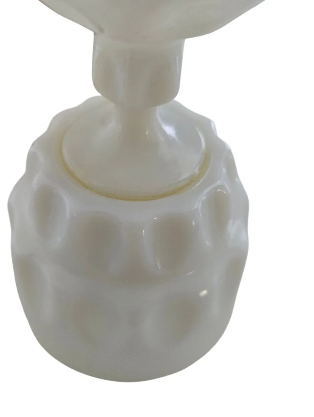 Vintage White Milk Glass Pedestal Goblet Scalloped Paneled Compote Vase - Picture 6 of 6